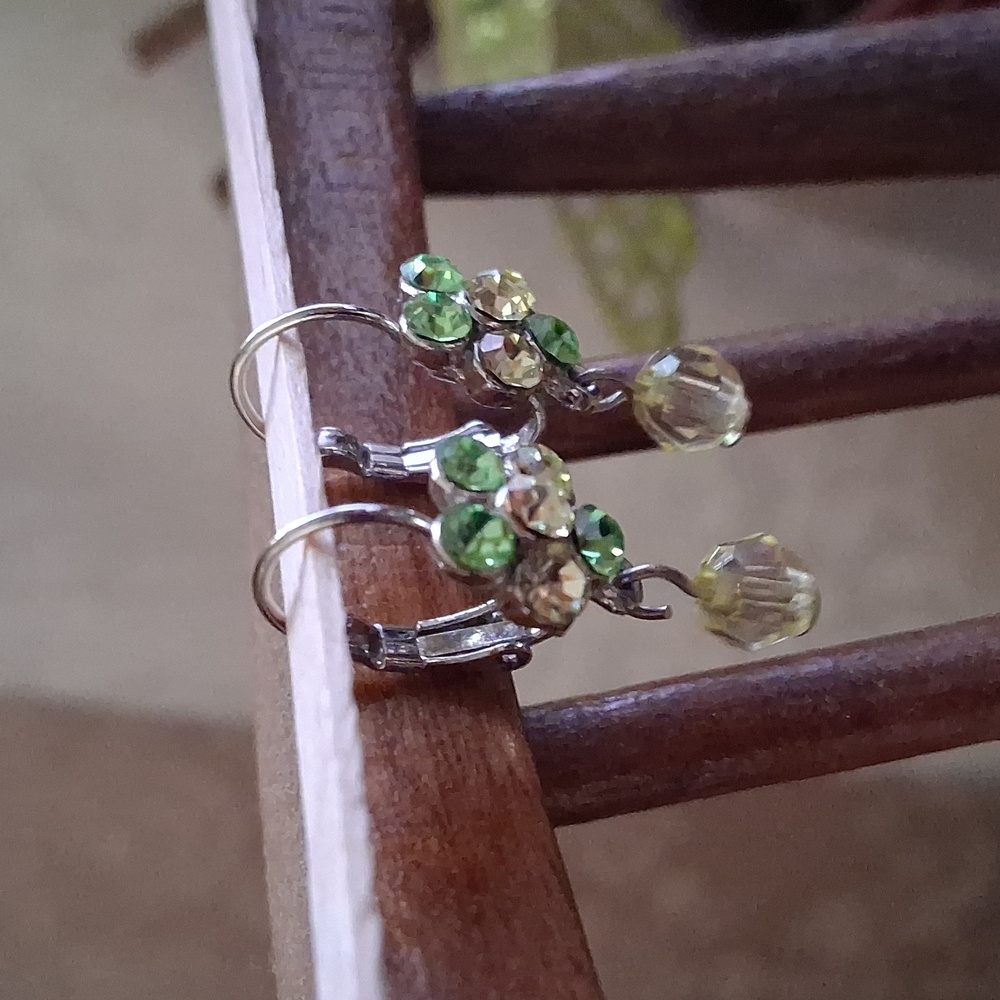 Floral Design Rhinestone Earrings